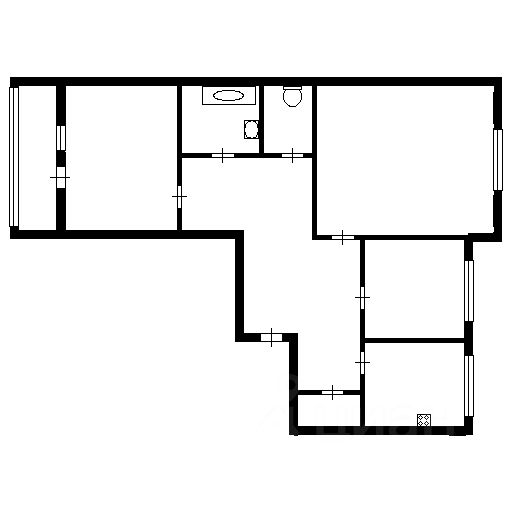 Планировка этой квартиры по данным Циан