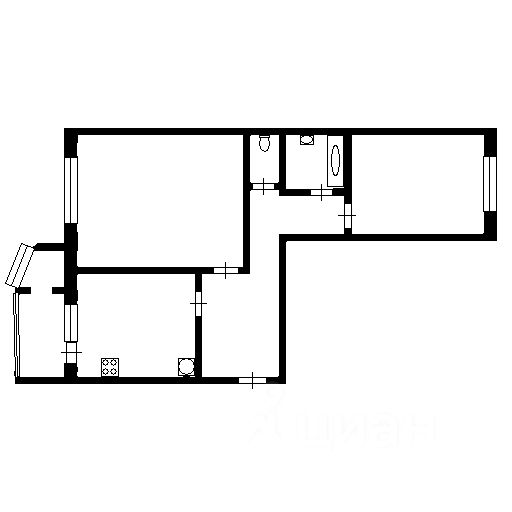 Планировка этой квартиры по данным Циан