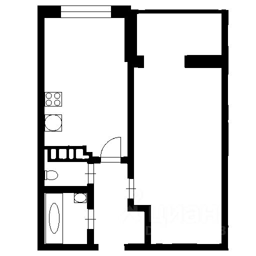 Планировка этой квартиры по данным Циан