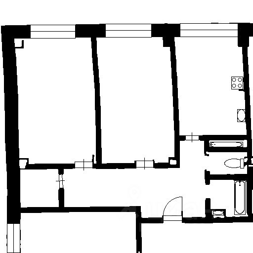 Планировка этой квартиры по данным Циан