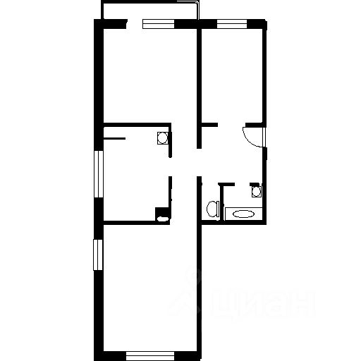 Планировка этой квартиры по данным Циан