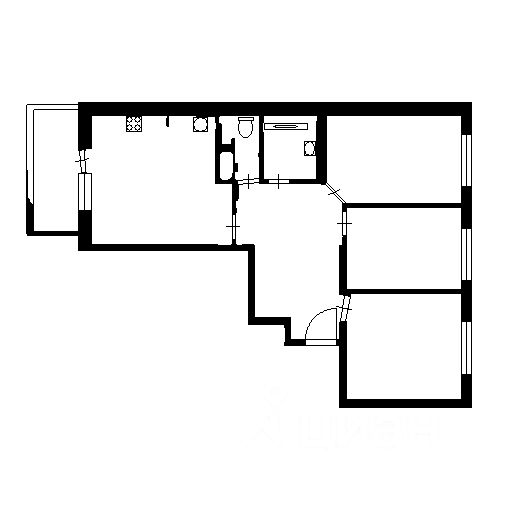 Планировка этой квартиры по данным Циан