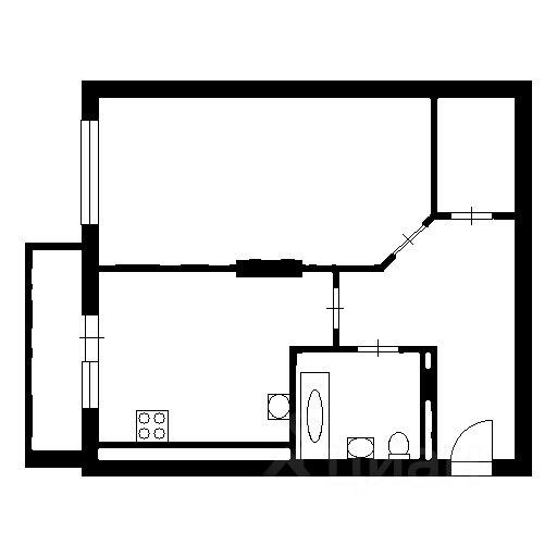 Планировка этой квартиры по данным Циан