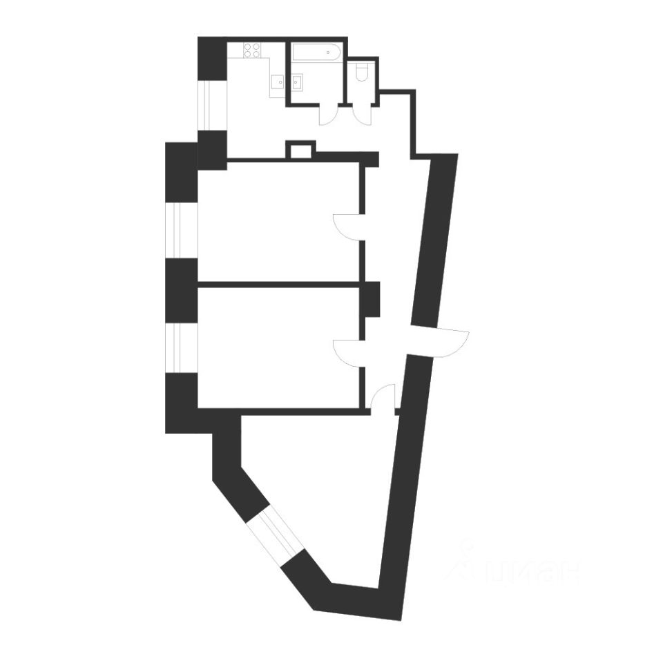 Планировка этой квартиры по данным Циан