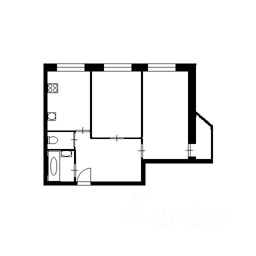Планировка этой квартиры по данным Циан