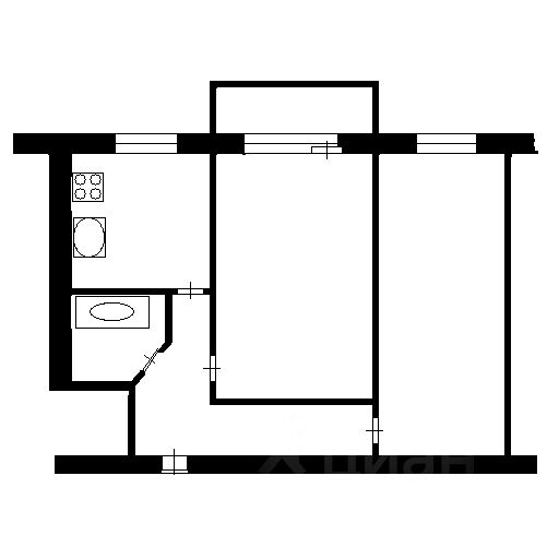 Планировка этой квартиры по данным Циан