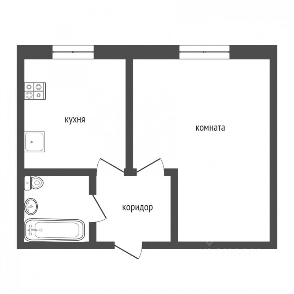 Планировка этой квартиры по данным Циан