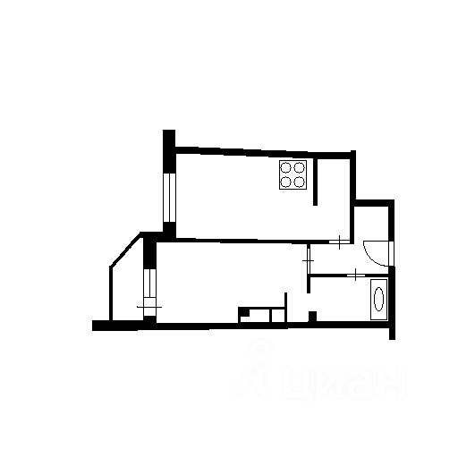 Планировка этой квартиры по данным Циан