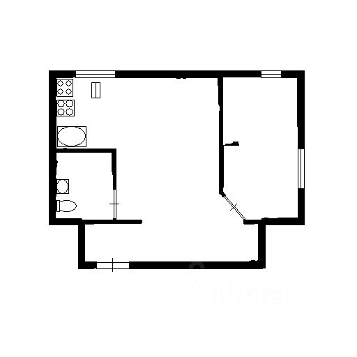 Планировка этой квартиры по данным Циан
