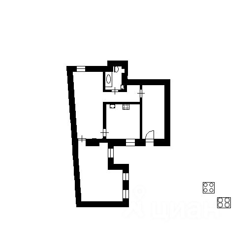 Планировка этой квартиры по данным Циан