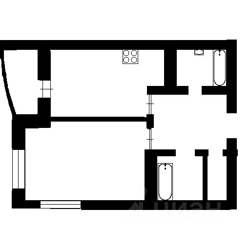 Планировка этой квартиры по данным Циан