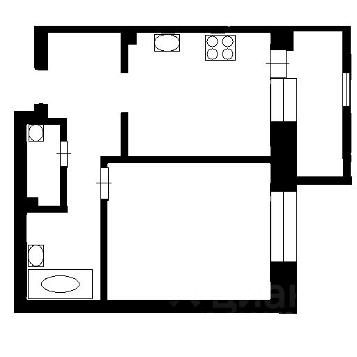 Планировка этой квартиры по данным Циан