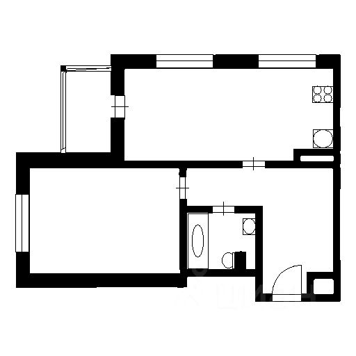 Планировка этой квартиры по данным Циан