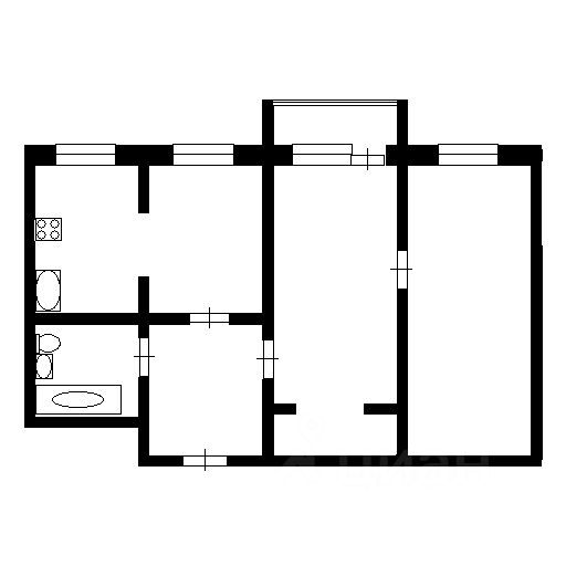 Планировка этой квартиры по данным Циан