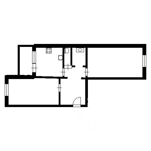 Планировка этой квартиры по данным Циан