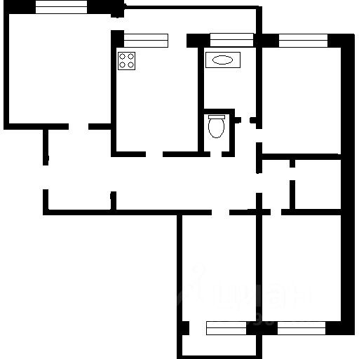 Планировка этой квартиры по данным Циан