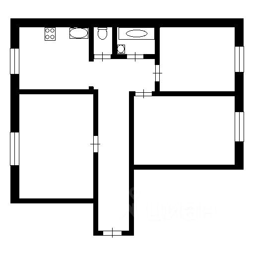 Планировка этой квартиры по данным Циан