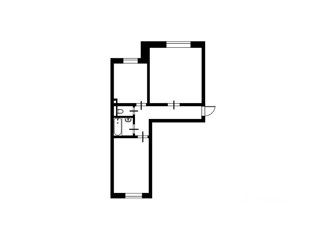 Планировка этой квартиры по данным Циан
