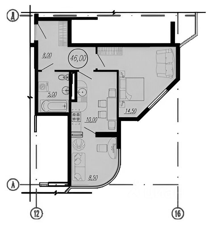 Планировка этой квартиры по данным Циан