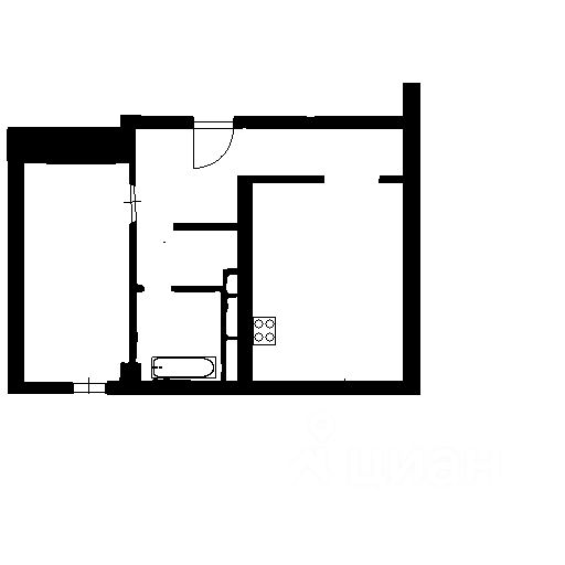 Планировка этой квартиры по данным Циан