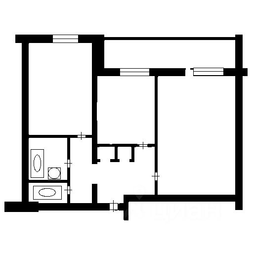 Планировка этой квартиры по данным Циан