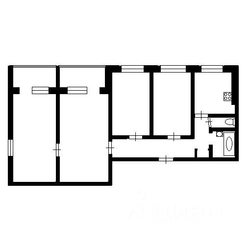 Планировка этой квартиры по данным Циан