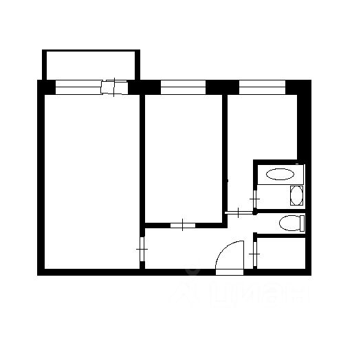 Планировка этой квартиры по данным Циан
