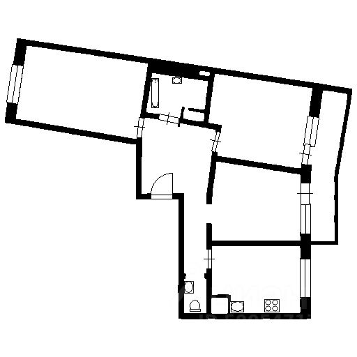 Планировка этой квартиры по данным Циан