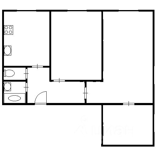 Планировка этой квартиры по данным Циан