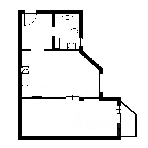 Планировка этой квартиры по данным Циан