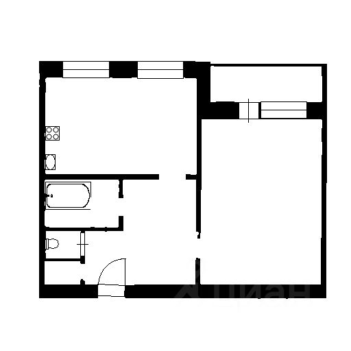 Планировка этой квартиры по данным Циан
