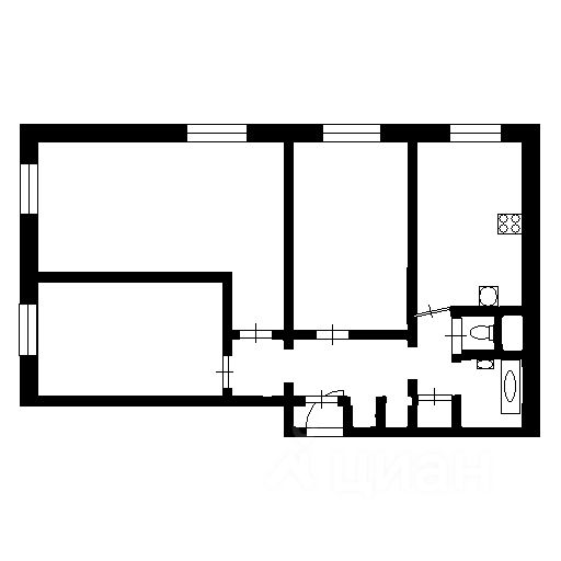 Планировка этой квартиры по данным Циан