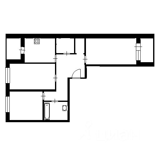 Планировка этой квартиры по данным Циан
