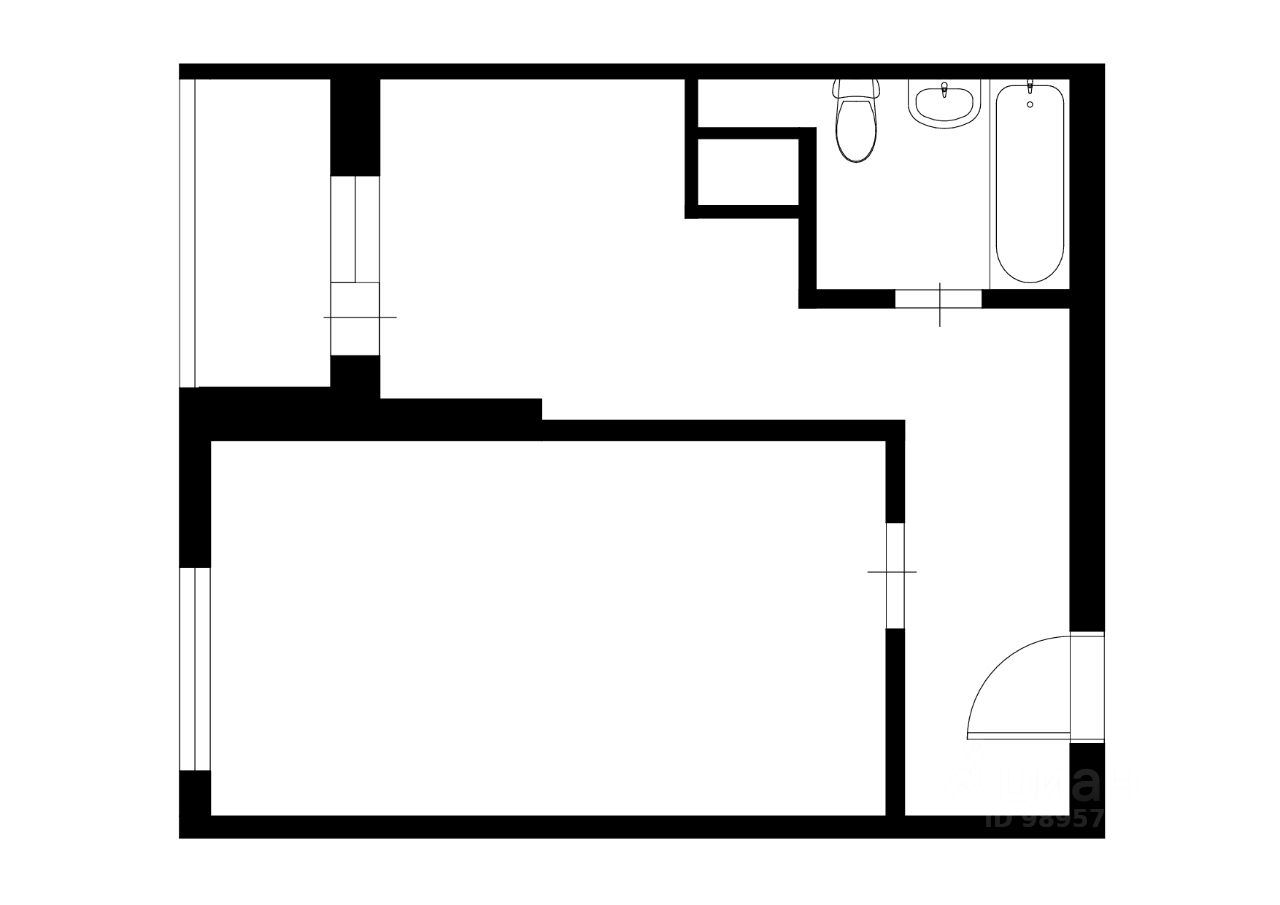 Планировка этой квартиры по данным Циан