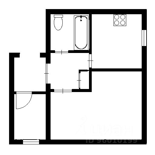 Планировка этой квартиры по данным Циан