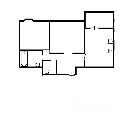 Планировка этой квартиры по данным Циан