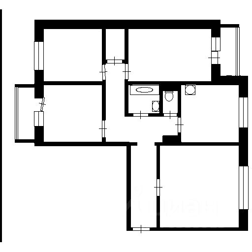 Планировка этой квартиры по данным Циан