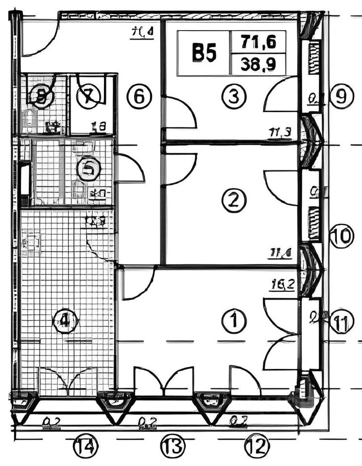 Планировка этой квартиры по данным Циан