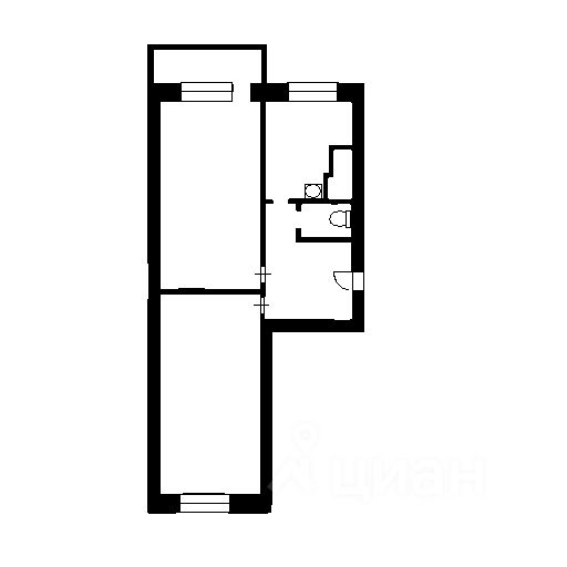 Планировка этой квартиры по данным Циан