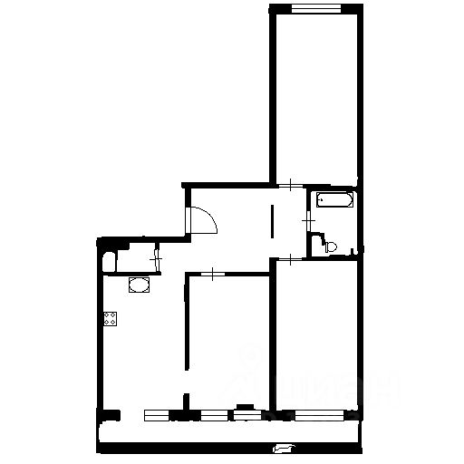 Планировка этой квартиры по данным Циан