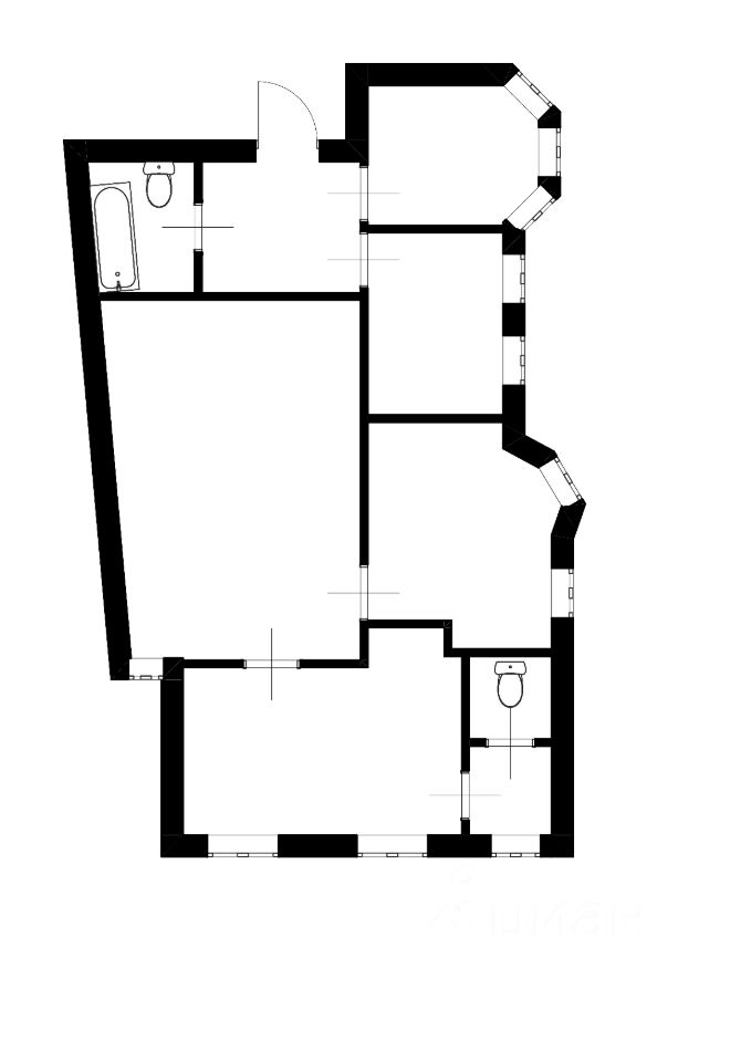 Планировка этой квартиры по данным Циан