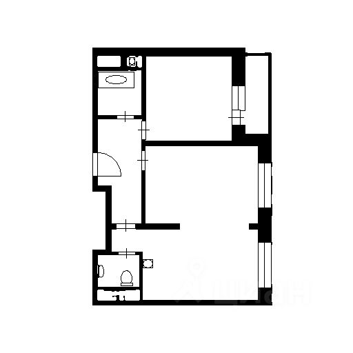 Планировка этой квартиры по данным Циан