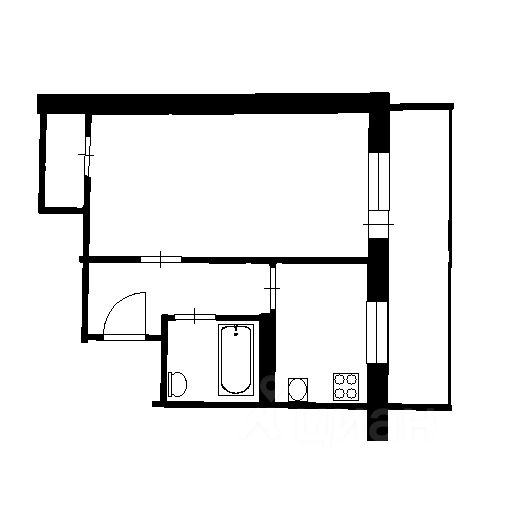 Планировка этой квартиры по данным Циан