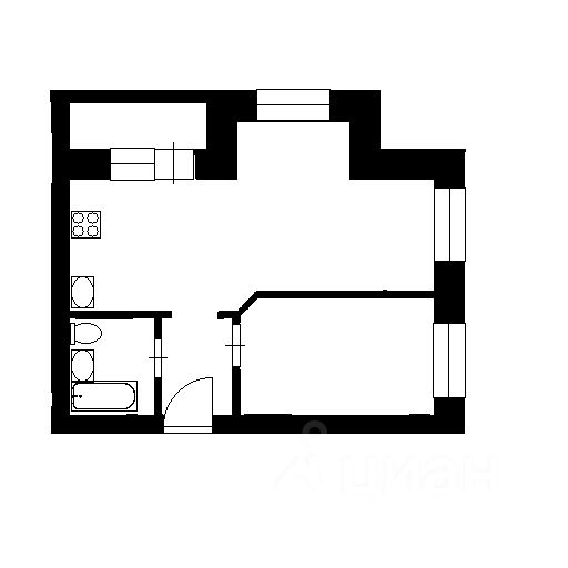 Планировка этой квартиры по данным Циан