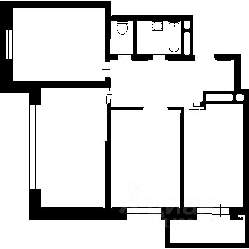 Планировка этой квартиры по данным Циан