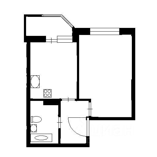 Планировка этой квартиры по данным Циан