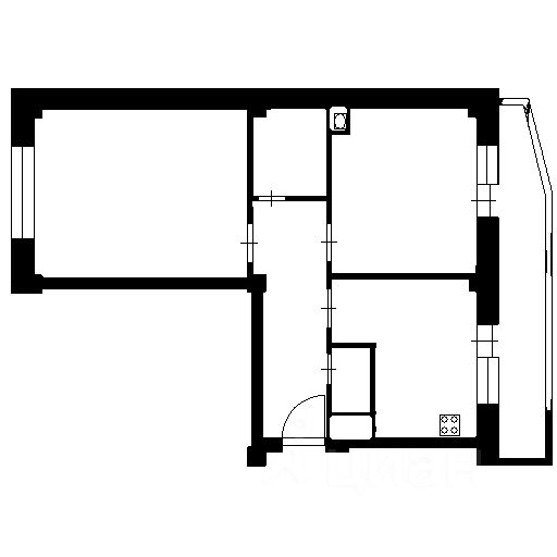 Планировка этой квартиры по данным Циан