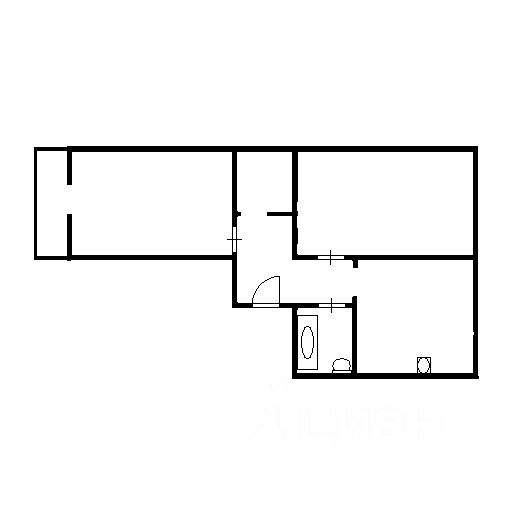 Планировка этой квартиры по данным Циан