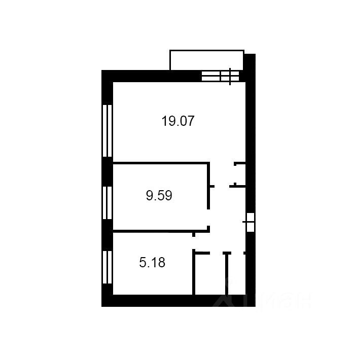 Планировка этой квартиры по данным Циан