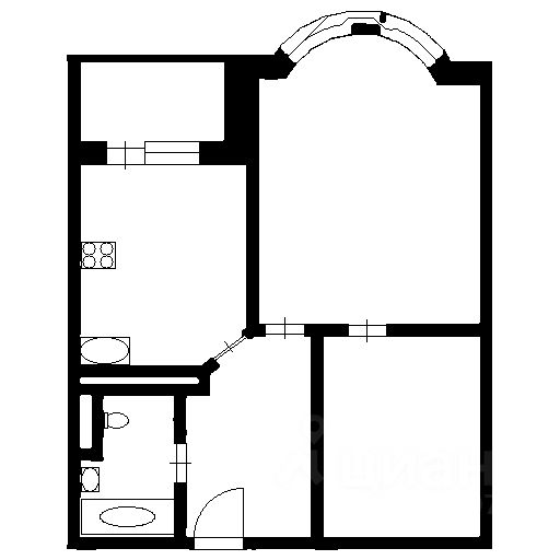 Планировка этой квартиры по данным Циан